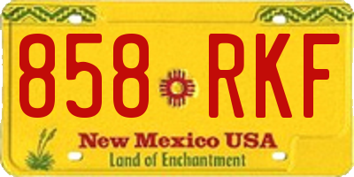 NM license plate 858RKF
