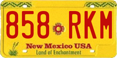 NM license plate 858RKM