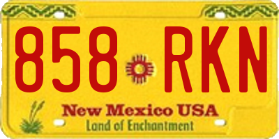 NM license plate 858RKN