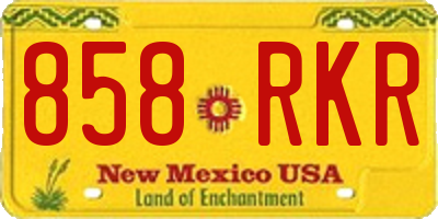 NM license plate 858RKR