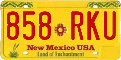 NM license plate 858RKU