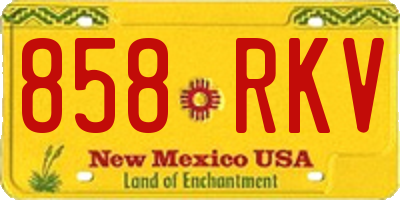 NM license plate 858RKV