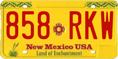 NM license plate 858RKW