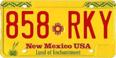 NM license plate 858RKY