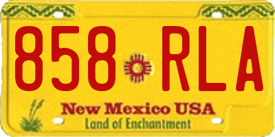 NM license plate 858RLA