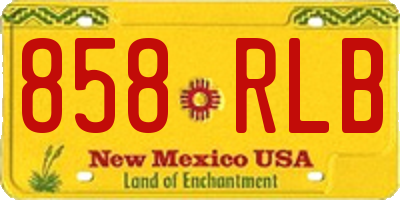 NM license plate 858RLB
