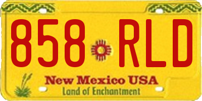 NM license plate 858RLD