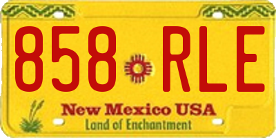 NM license plate 858RLE