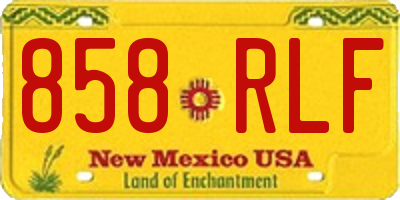 NM license plate 858RLF
