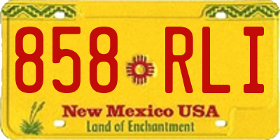NM license plate 858RLI