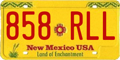 NM license plate 858RLL