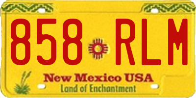 NM license plate 858RLM