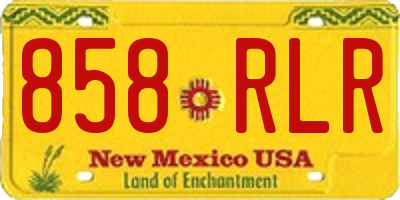 NM license plate 858RLR
