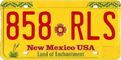 NM license plate 858RLS