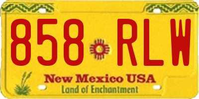 NM license plate 858RLW