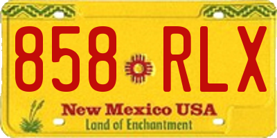 NM license plate 858RLX