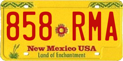 NM license plate 858RMA