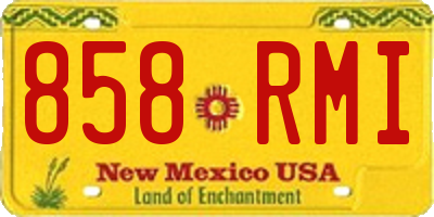 NM license plate 858RMI
