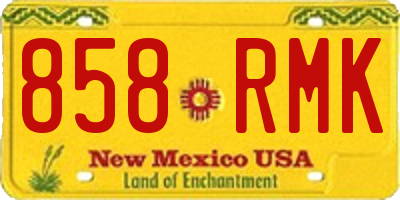 NM license plate 858RMK