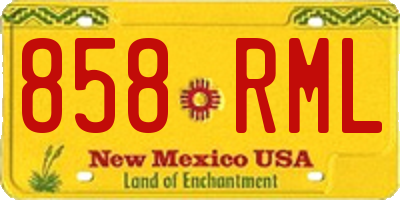 NM license plate 858RML