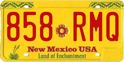 NM license plate 858RMQ