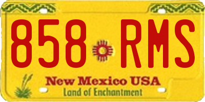 NM license plate 858RMS