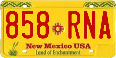 NM license plate 858RNA