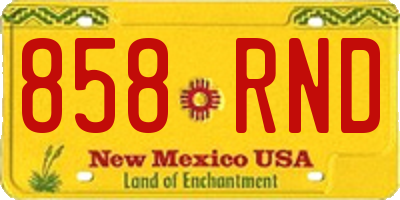 NM license plate 858RND