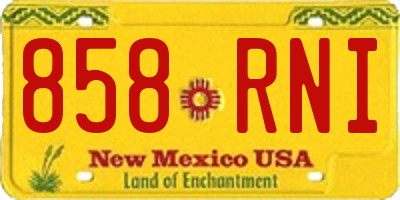 NM license plate 858RNI