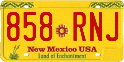 NM license plate 858RNJ