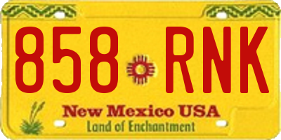 NM license plate 858RNK