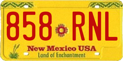 NM license plate 858RNL