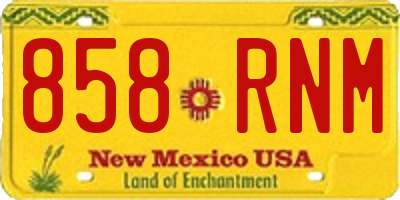 NM license plate 858RNM