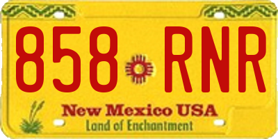 NM license plate 858RNR
