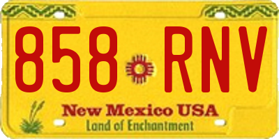 NM license plate 858RNV