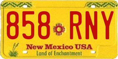 NM license plate 858RNY