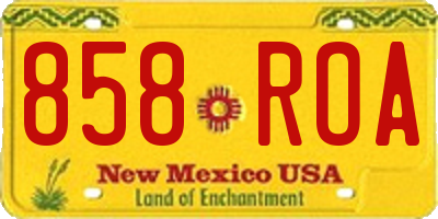 NM license plate 858ROA