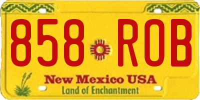 NM license plate 858ROB