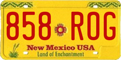NM license plate 858ROG