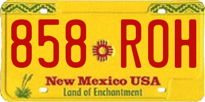 NM license plate 858ROH