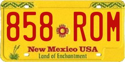 NM license plate 858ROM