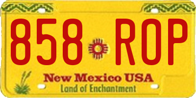 NM license plate 858ROP