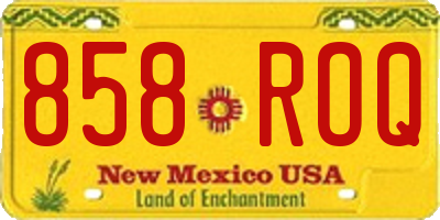 NM license plate 858ROQ