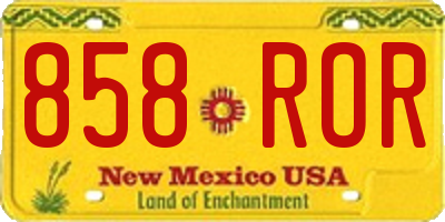 NM license plate 858ROR