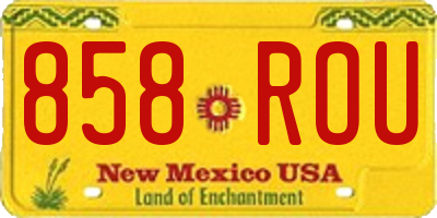 NM license plate 858ROU