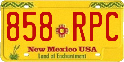 NM license plate 858RPC