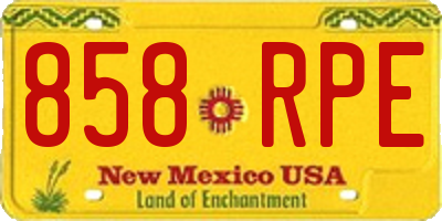 NM license plate 858RPE