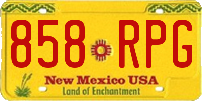 NM license plate 858RPG