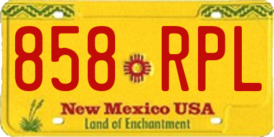 NM license plate 858RPL