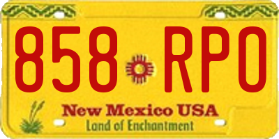 NM license plate 858RPO